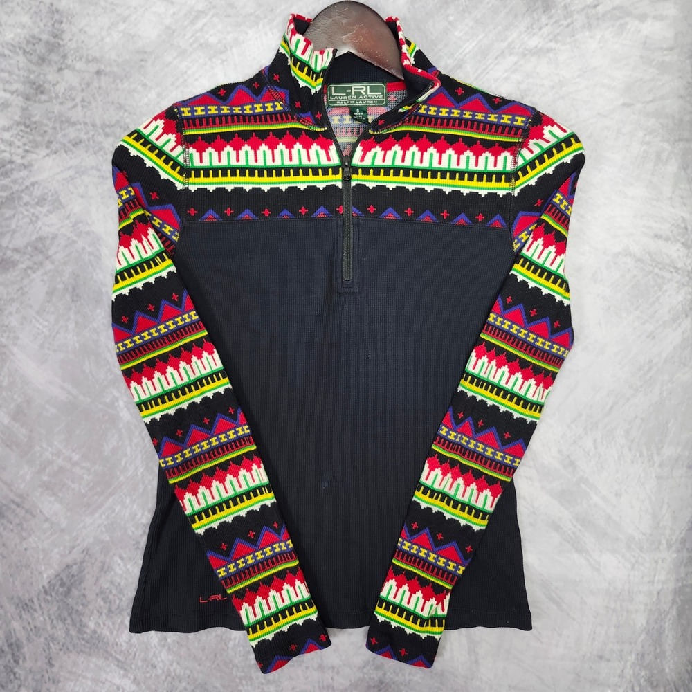 Vintage Lauren Active Ralph Lauren Aztec Southwestern Waffle Thermal Top Small